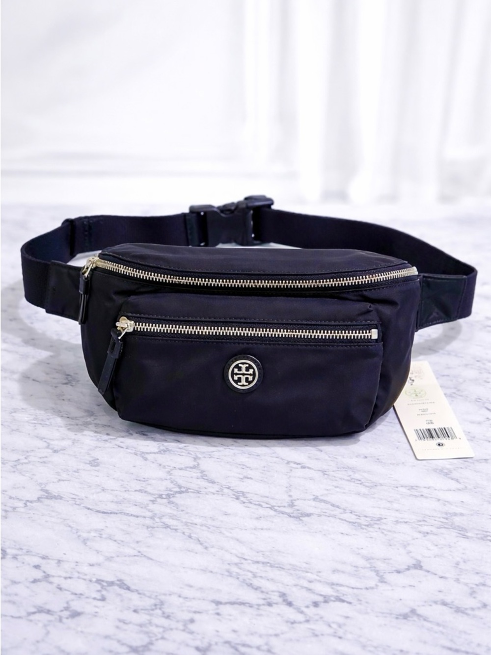 NWT Tory Burch Nylon Belt Bag - navy blue